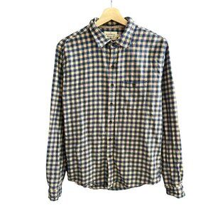 The Normal Brand Mens Gingham‎ Plaid Button Up Flannel Shirt Blue Size Small